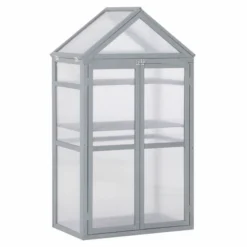 OUTSUNNY Apex Mini Greenhouse With Shelf Grey 1m -OUTSUNNY Sales Store 1 1 118 33