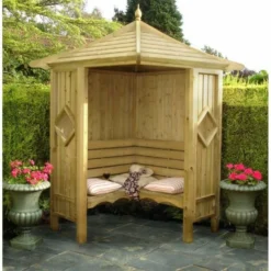 Corner Arbour With Full Internal Bench Style Seat