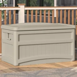 Resin Deck Box With Seat And Wheels