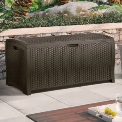 Suncast Resin Wicker Effect Deck Box Medium