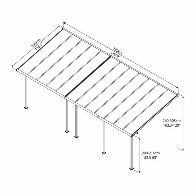 Sierra 3m X 7.3m White Patio Cover 2 Sierra 3m X 7.3m White Patio Cover - Image 2