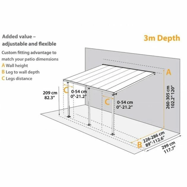 Sierra 3m X 7.3m White Patio Cover 7 Sierra 3m X 7.3m White Patio Cover - Image 7