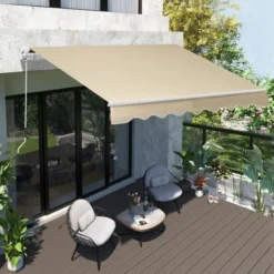 OUTSUNNY Awning Aluminium Beige 2.5 X 2m