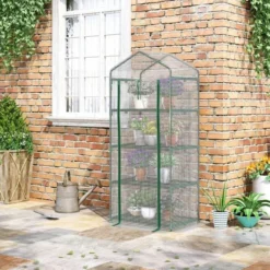 OUTSUNNY Wentworth Mini Greenhouse Steel White