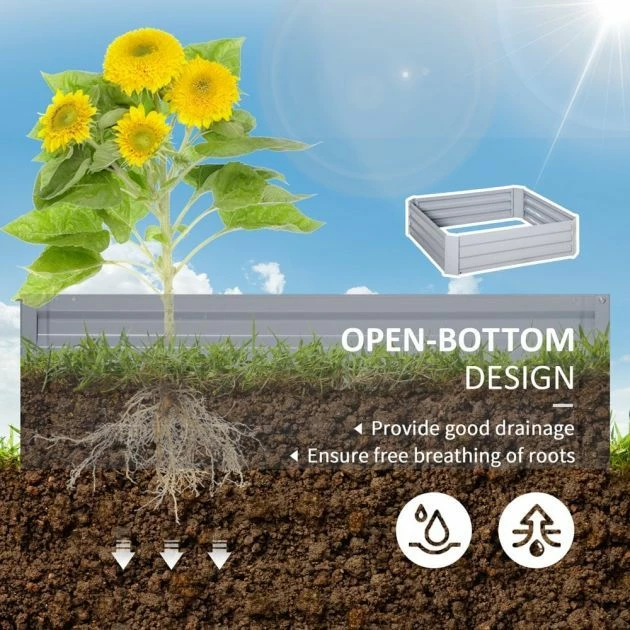 OUTSUNNY Raised Garden Bed Pack Of 2 5 OUTSUNNY Raised Garden Bed Pack Of 2 - Image 5