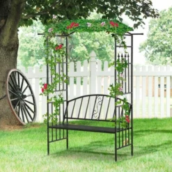 OUTSUNNY Makati Garden Arbour Black 2 Seater