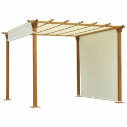 OUTSUNNY Steel Frame Pergola Beige