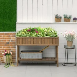 OUTSUNNY Raised Herb Planter Bed 1m