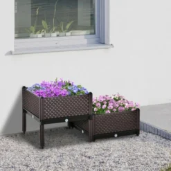 OUTSUNNY Raised Garden Planter 2 Piece