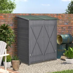 OUTSUNNY Wooden Garden Storage Shed 4 X 2