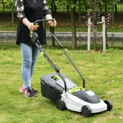 OUTSUNNY Electric Rotary Lawnmower 32cm