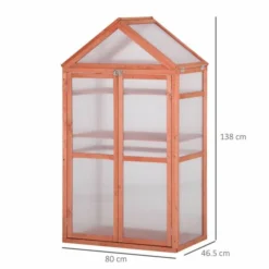 OUTSUNNY Apex Mini Greenhouse With Shelf Natural 1m -OUTSUNNY Sales Store 3 2 123