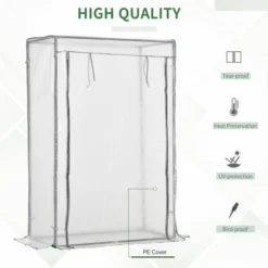 OUTSUNNY Mini Greenhouse PE White 1m -OUTSUNNY Sales Store 4 2 197 58
