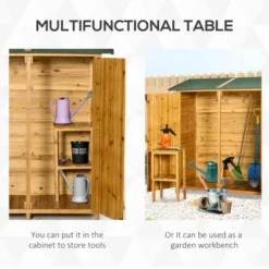 OUTSUNNY 1.4m X 1.6m Wooden Garden Storage Shed With Removable Table -OUTSUNNY Sales Store 411805 3