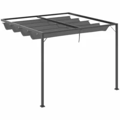 OUTSUNNY Wall Mounted Pergola With Retractable Canopy Grey 3m X 3m -OUTSUNNY Sales Store 411901 9