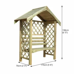 Pressure Treated Standard Swing Arm Arbour Seat -OUTSUNNY Sales Store 415020 9