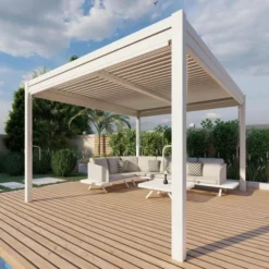 Maze Pergola Square Aluminium With 4 Drop Sides White 3mx3m 22 Maze Pergola Square Aluminium With 4 Drop Sides White 3mx3m -OUTSUNNY Sales Store 417179 6