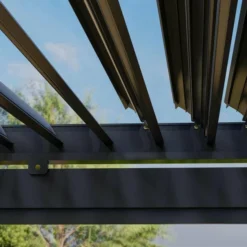 Maze Pergola Square Aluminium With 4 Drop Sides Grey 3mx3m -OUTSUNNY Sales Store 417180 6