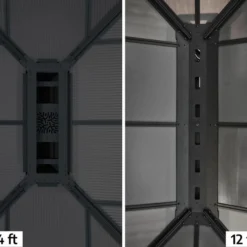 Dallas Polycarbonate Gazebo Grey 14 X 16 -OUTSUNNY Sales Store 707106 5