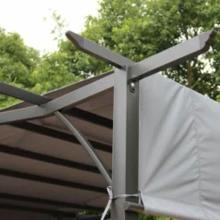 San Remo Grey Pergola Gazebo With Polyester Fabric 2.75 X 3.66m -OUTSUNNY Sales Store img 7027 3000x2000 5