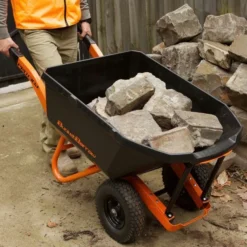 Pro130d Wheelbarrow Orange/Black 130L 200Kg Capacity