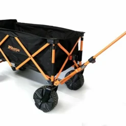 Sherpa Collapsible Folding Cart Orange/Black Steel Nylon Canvas 300Kg Capacity -OUTSUNNY Sales Store sfc4 openhandle