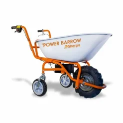 Sherpa Battery Powered Cordless Wheelbarrow Orange Steel 24V 10Ah 150Kg Capacity