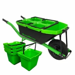 Urban88 Wheelbarrow Kit Green/Black 88L 150Kg Capacity -OUTSUNNY Sales Store urban88 wheelbarrow a 4bucketkit